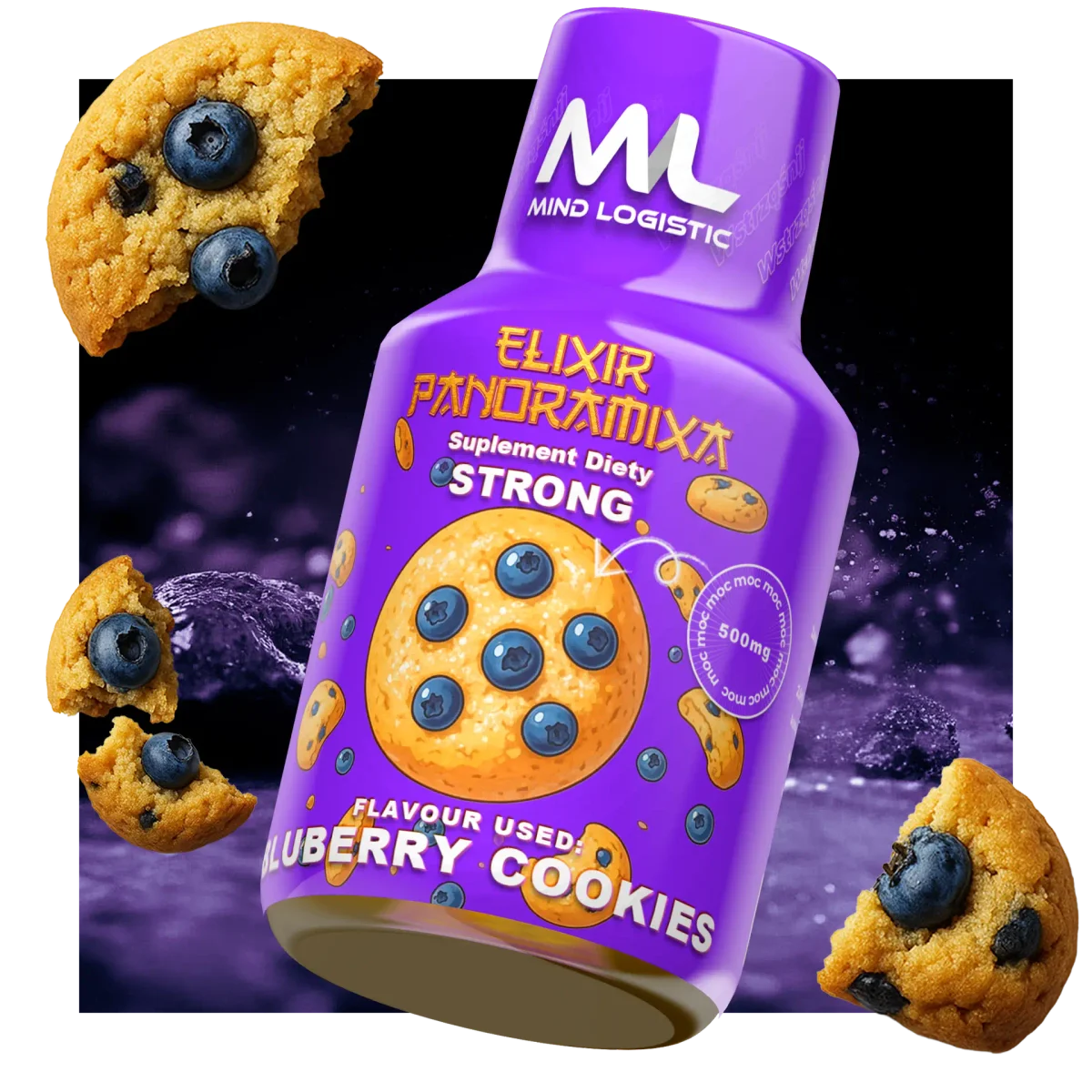 ELIXIR PANORAMIXA – Blueberry Cookies 100ml 500mg