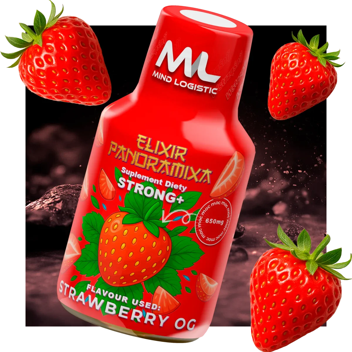 ELIXIR PANORAMIXA STRONG+ Strawberry OG 100ml 650mg