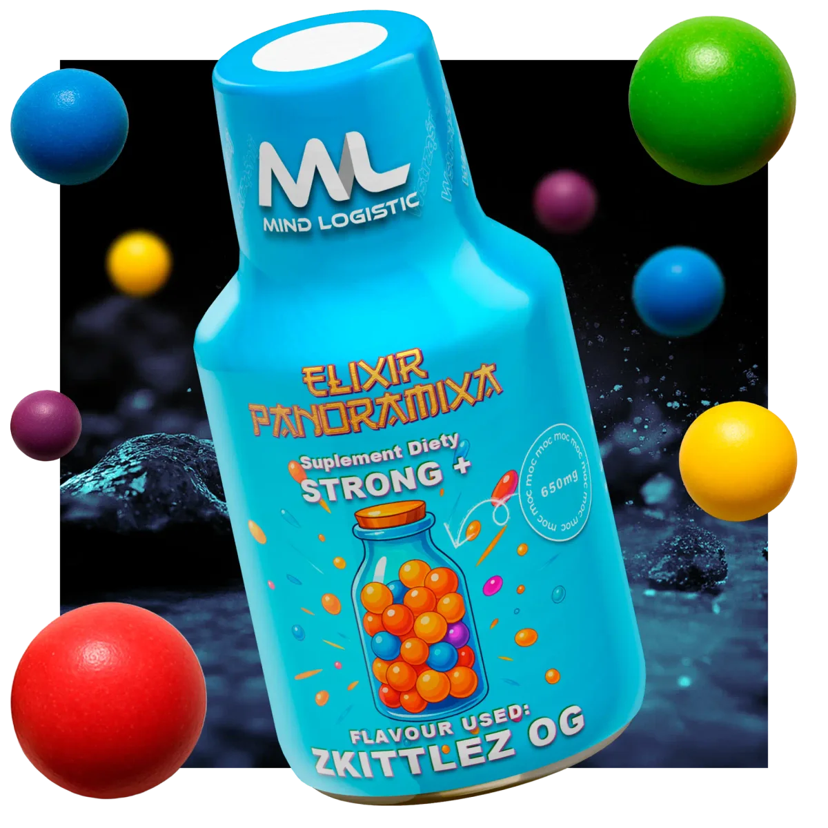 ELIXIR PANORAMIXA STRONG+ - Zkittlez 100ml 650mg